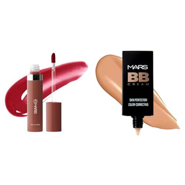 MARS Drip Lip Mist for Women (4.5 ml) (03-Rosewood Drip) BB Cream Lightweight Foundation | Blendable BB Cream for Women | Colour Correction for All Skin Types (30 ml) (Biscuit)